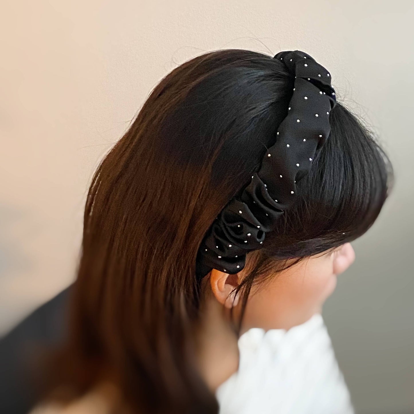 Scrunched Satin Jewel Headband