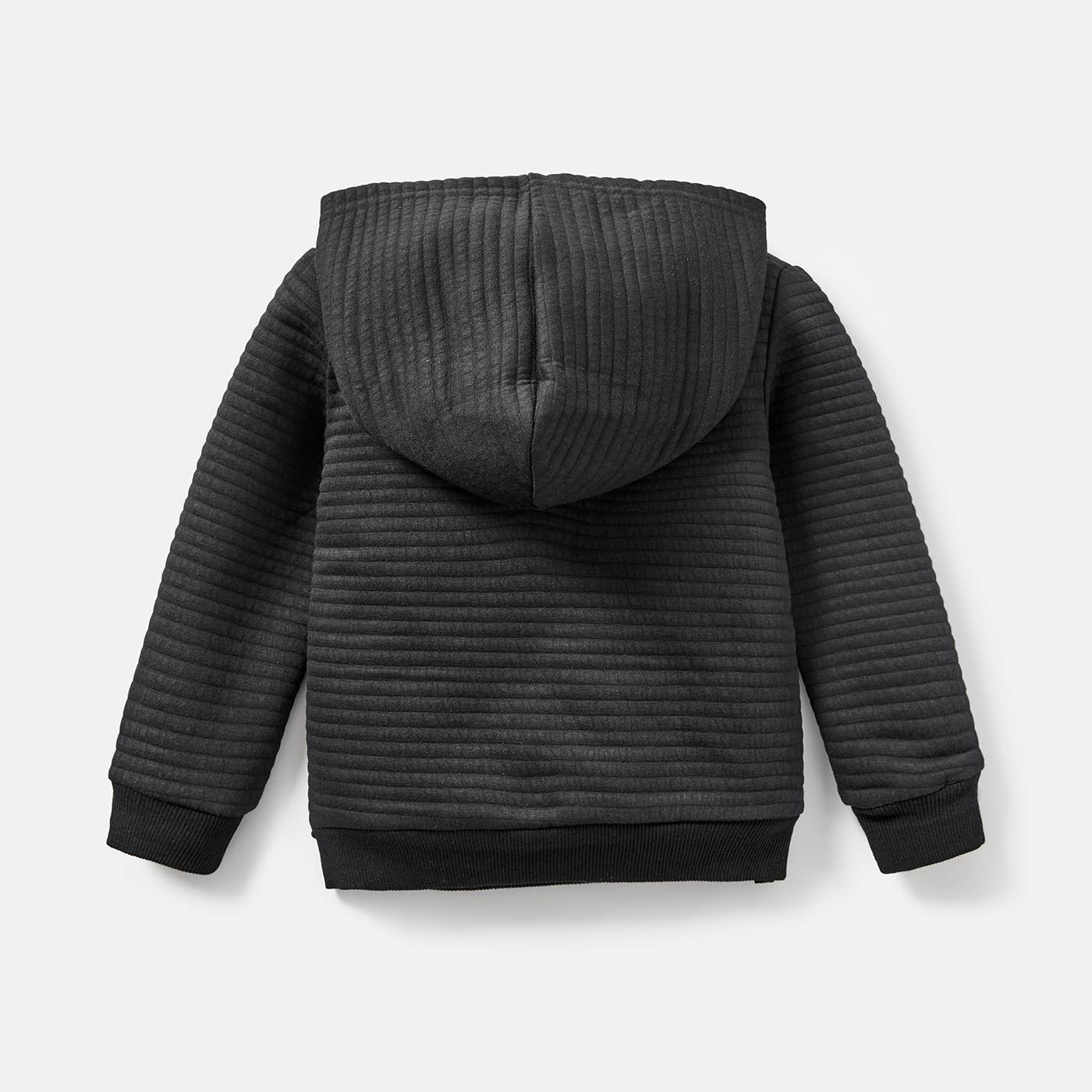 Black Textured Hoodie