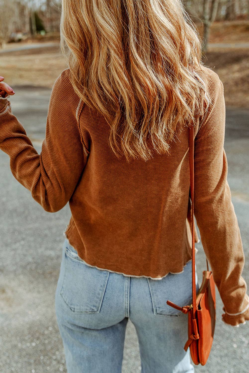 Textured Round Neck Long Sleeve