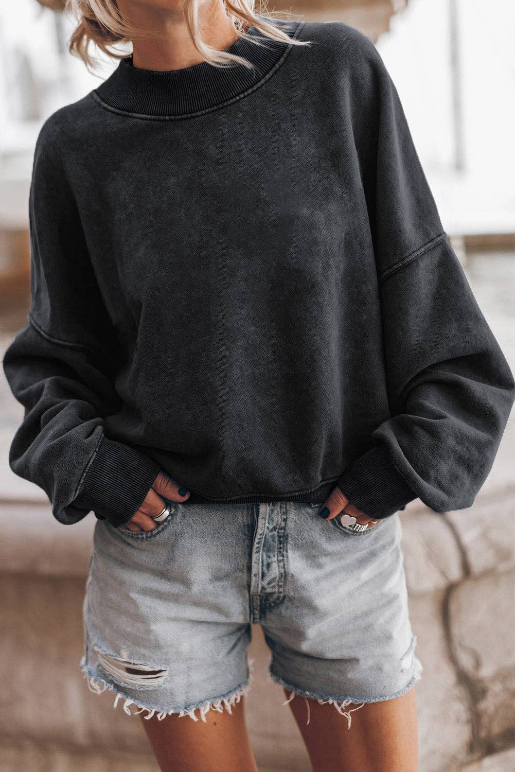 Drop Shoulder Crew Neck