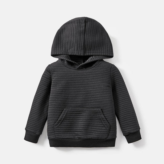 Black Textured Hoodie