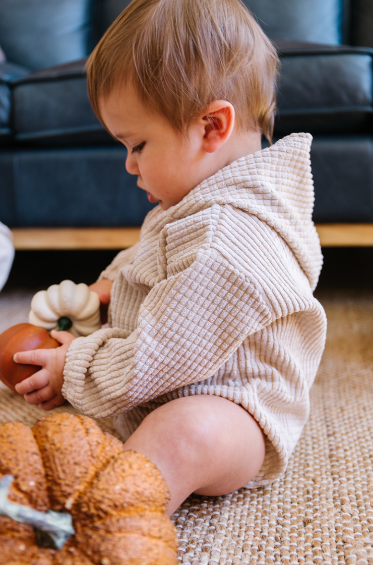 Beige Snuggle Up Hooded Sweater Onesie