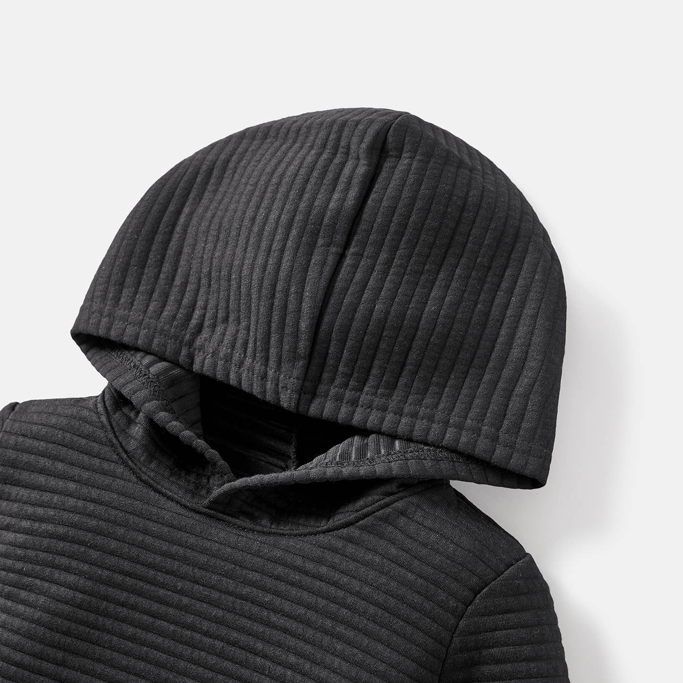 Black Textured Hoodie