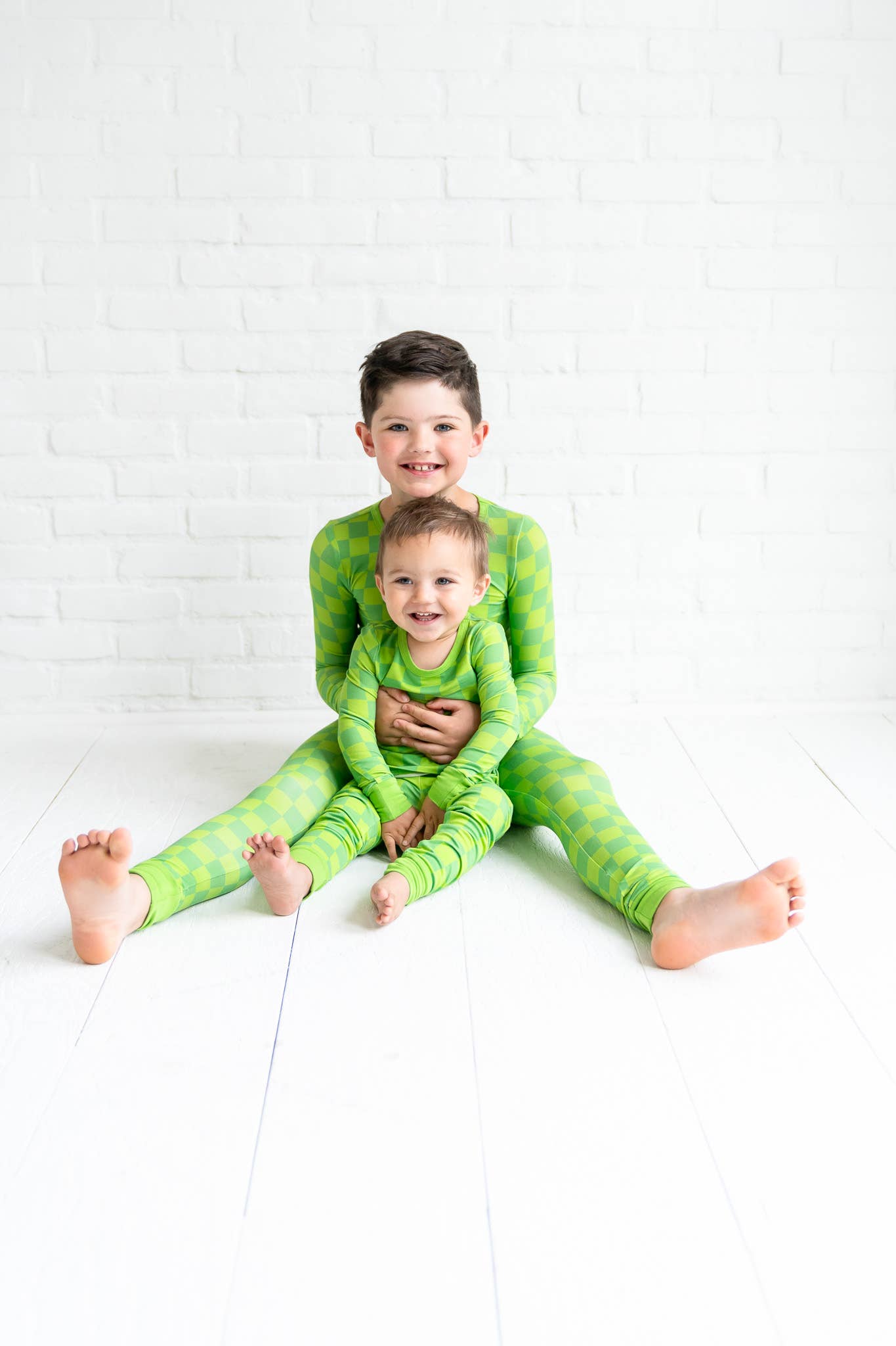 Lime Checkers 2-Piece Bamboo Pajama Set